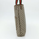 GUCCI GG Supreme Web Sherry Line Tragetasche PVC Beige Rot 3902003 Auth 180171-4