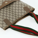 GUCCI GG Supreme Web Sherry Line Tragetasche PVC Beige Rot 3902003 Auth 180171-6