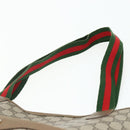 GUCCI GG Supreme Web Sherry Line Tragetasche PVC Beige Rot 3902003 Auth 180171-8