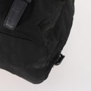 PRADA Rugzak Nylon Zwart Zilver Auth 180173-16
