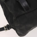PRADA Rugzak Nylon Zwart Zilver Auth 180173-17