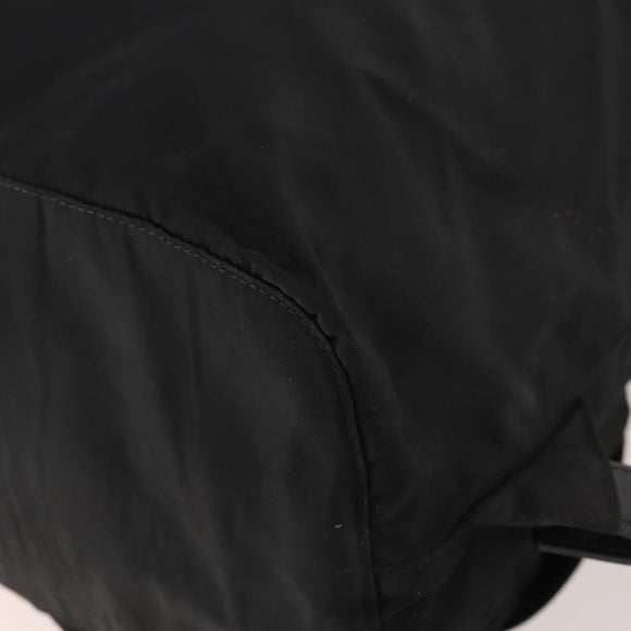 PRADA Rugzak Nylon Zwart Zilver Auth 180173