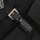PRADA Rugzak Nylon Zwart Zilver Auth 180173-10