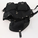 PRADA Rugzak Nylon Zwart Zilver Auth 180173-9