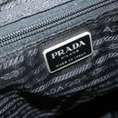 PRADA Rugzak Nylon Zwart Zilver Auth 180173-24