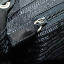 PRADA Rugzak Nylon Zwart Zilver Auth 180173-25