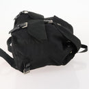 PRADA Rugzak Nylon Zwart Zilver Auth 180173-3