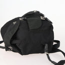 PRADA Rugzak Nylon Zwart Zilver Auth 180173-4