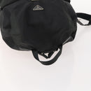 PRADA Rugzak Nylon Zwart Zilver Auth 180173-6