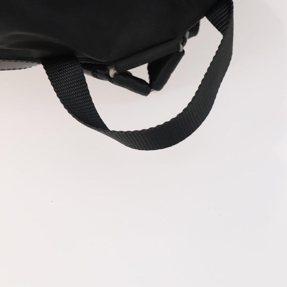 PRADA Rugzak Nylon Zwart Zilver Auth 180173