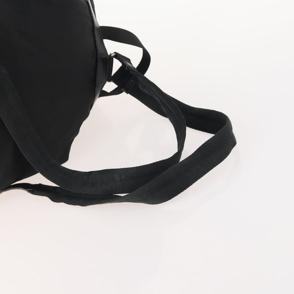 PRADA Rugzak Nylon Zwart Zilver Auth 180173