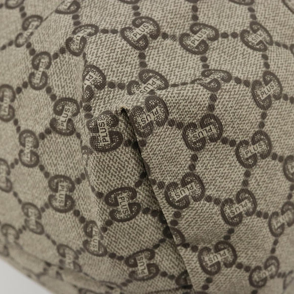 GUCCI GG Plus Supreme Web Sherry Line Tote Bag PVC Beige Gold Red Auth 180174