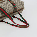 GUCCI GG Plus Supreme Web Sherry Line Tote Bag PVC Beige Gold Red Auth 180174-7