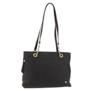 BALLY Chain Tote Bag Leather Brown Gold Auth 180178-1
