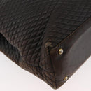 BALLY Chain Tote Bag Leather Brown Gold Auth 180178-10