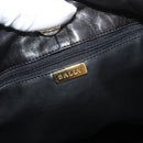 BALLY Chain Tote Bag Leather Brown Gold Auth 180178-16
