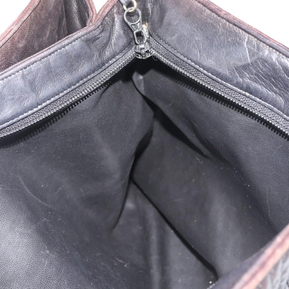 BALLY Chain Tote Bag Leather Brown Gold Auth 180178