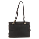 BALLY Chain Tote Bag Leather Brown Gold Auth 180178-3