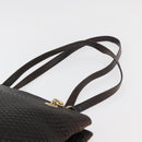 BALLY Chain Tote Bag Leather Brown Gold Auth 180178-8