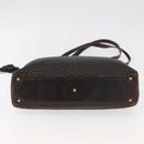 BALLY Chain Tote Bag Leather Brown Gold Auth 180178-9