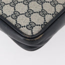 GUCCI GG Supreme Sherry Line Shoulder Bag PVC Navy Gold Auth 180181-10