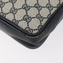 GUCCI GG Supreme Sherry Line Shoulder Bag PVC Navy Gold Auth 180181-11