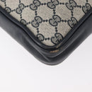 GUCCI GG Supreme Sherry Line Shoulder Bag PVC Navy Gold Auth 180181-12