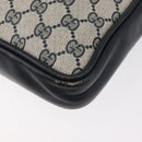 GUCCI GG Supreme Sherry Line Shoulder Bag PVC Navy Gold Auth 180181-13