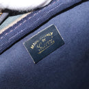 GUCCI GG Supreme Sherry Line Shoulder Bag PVC Navy Gold Auth 180181-15