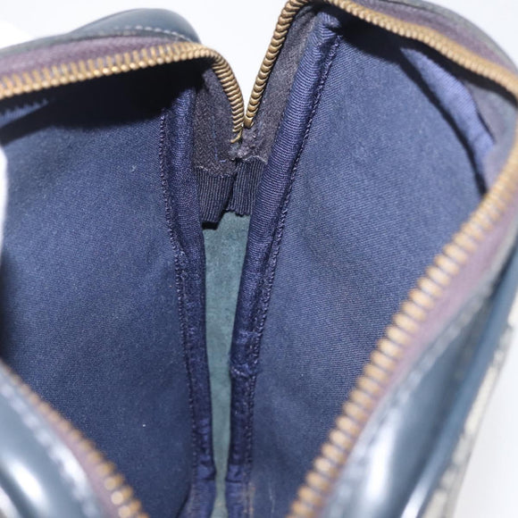 GUCCI GG Supreme Sherry Line Shoulder Bag PVC Navy Gold Auth 180181