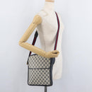 GUCCI GG Supreme Sherry Line Shoulder Bag PVC Navy Gold Auth 180181-20