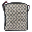GUCCI GG Supreme Sherry Line Shoulder Bag PVC Navy Gold Auth 180181-3