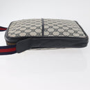GUCCI GG Supreme Sherry Line Shoulder Bag PVC Navy Gold Auth 180181-5