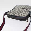 GUCCI GG Supreme Sherry Line Shoulder Bag PVC Navy Gold Auth 180181-6