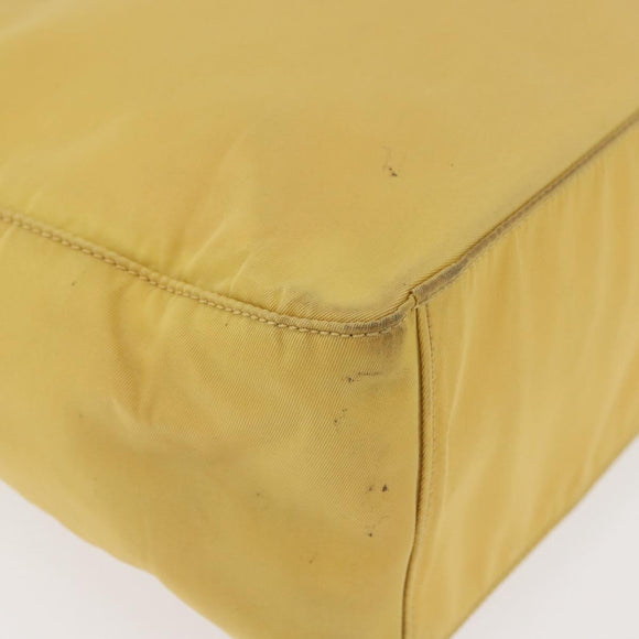 PRADA Hand Bag Nylon Yellow Silver Auth 180183