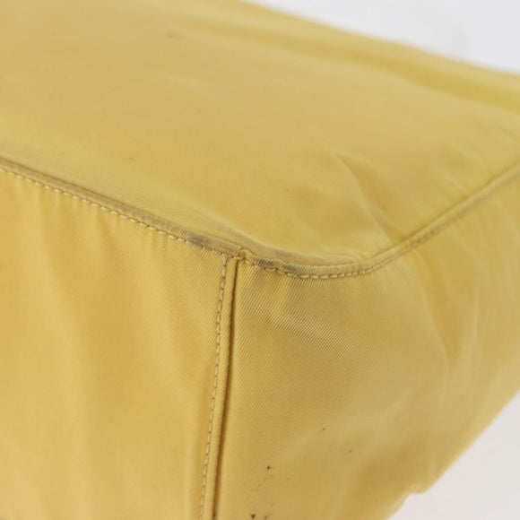 PRADA Hand Bag Nylon Yellow Silver Auth 180183