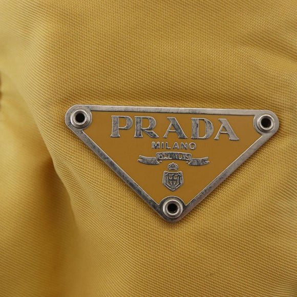 PRADA Hand Bag Nylon Yellow Silver Auth 180183