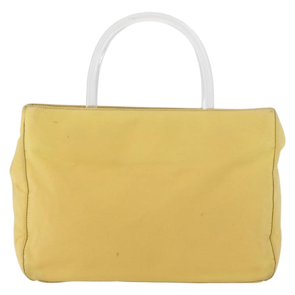 PRADA Hand Bag Nylon Yellow Silver Auth 180183