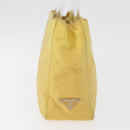 PRADA Hand Bag Nylon Yellow Silver Auth 180183-5