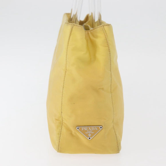 PRADA Hand Bag Nylon Yellow Silver Auth 180183
