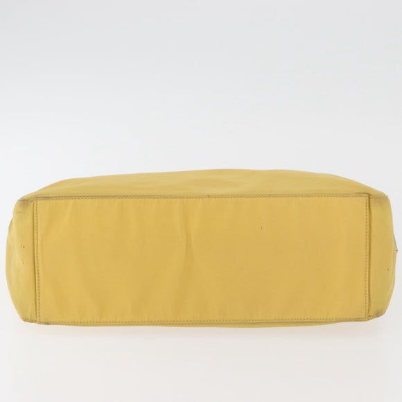 PRADA Hand Bag Nylon Yellow Silver Auth 180183