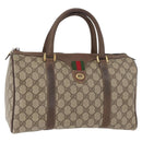 GUCCI GG Supreme Web Sherry Line Hand Bag PVC Beige Gold 40 02 007 Auth 180185-1