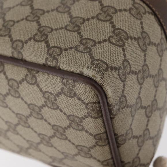 GUCCI GG Supreme Web Sherry Line Hand Bag PVC Beige Gold 40 02 007 Auth 180185