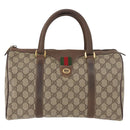 GUCCI GG Supreme Web Sherry Line Hand Bag PVC Beige Gold 40 02 007 Auth 180185-13