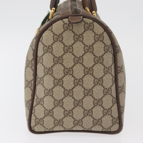 GUCCI GG Supreme Web Sherry Line Hand Bag PVC Beige Gold 40 02 007 Auth 180185