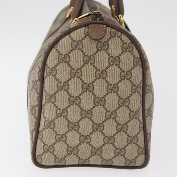 GUCCI GG Supreme Web Sherry Line Hand Bag PVC Beige Gold 40 02 007 Auth 180185