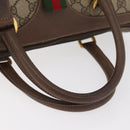 GUCCI GG Supreme Web Sherry Line Hand Bag PVC Beige Gold 40 02 007 Auth 180185-7