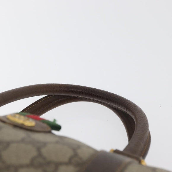 GUCCI GG Supreme Web Sherry Line Hand Bag PVC Beige Gold 40 02 007 Auth 180185