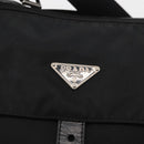 PRADA Shoulder Bag Nylon Black Silver Auth 180187-19