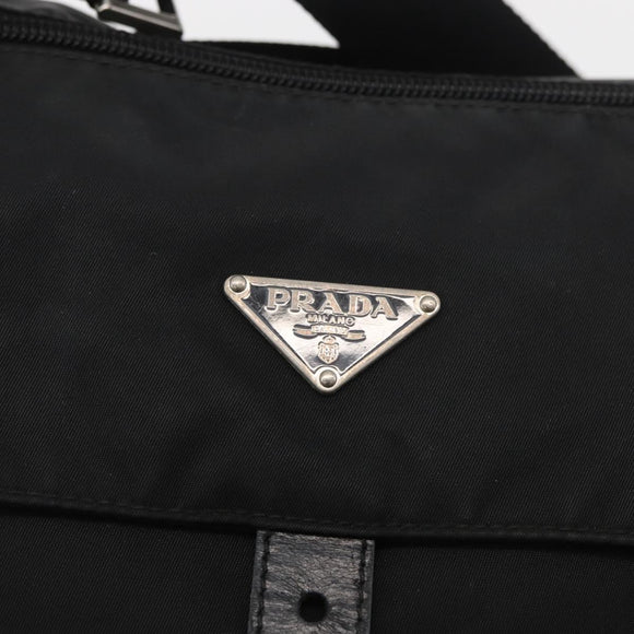 PRADA Shoulder Bag Nylon Black Silver Auth 180187